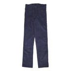 Womens Navy Slim Fit Corduroy Trousers W26 L30 Cotton Blend Zip Closure Classic