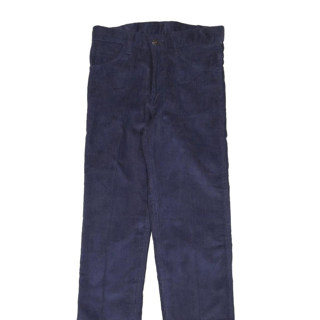 Womens Navy Slim Fit Corduroy Trousers W26 L30 Cotton Blend Zip Closure Classic