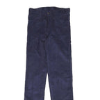 Womens Navy Slim Fit Corduroy Trousers W26 L30 Cotton Blend Zip Closure Classic