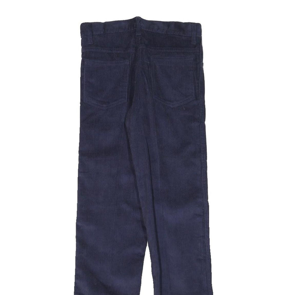 Womens Navy Slim Fit Corduroy Trousers W26 L30 Cotton Blend Zip Closure Classic