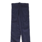 Womens Navy Slim Fit Corduroy Trousers W26 L30 Cotton Blend Zip Closure Classic