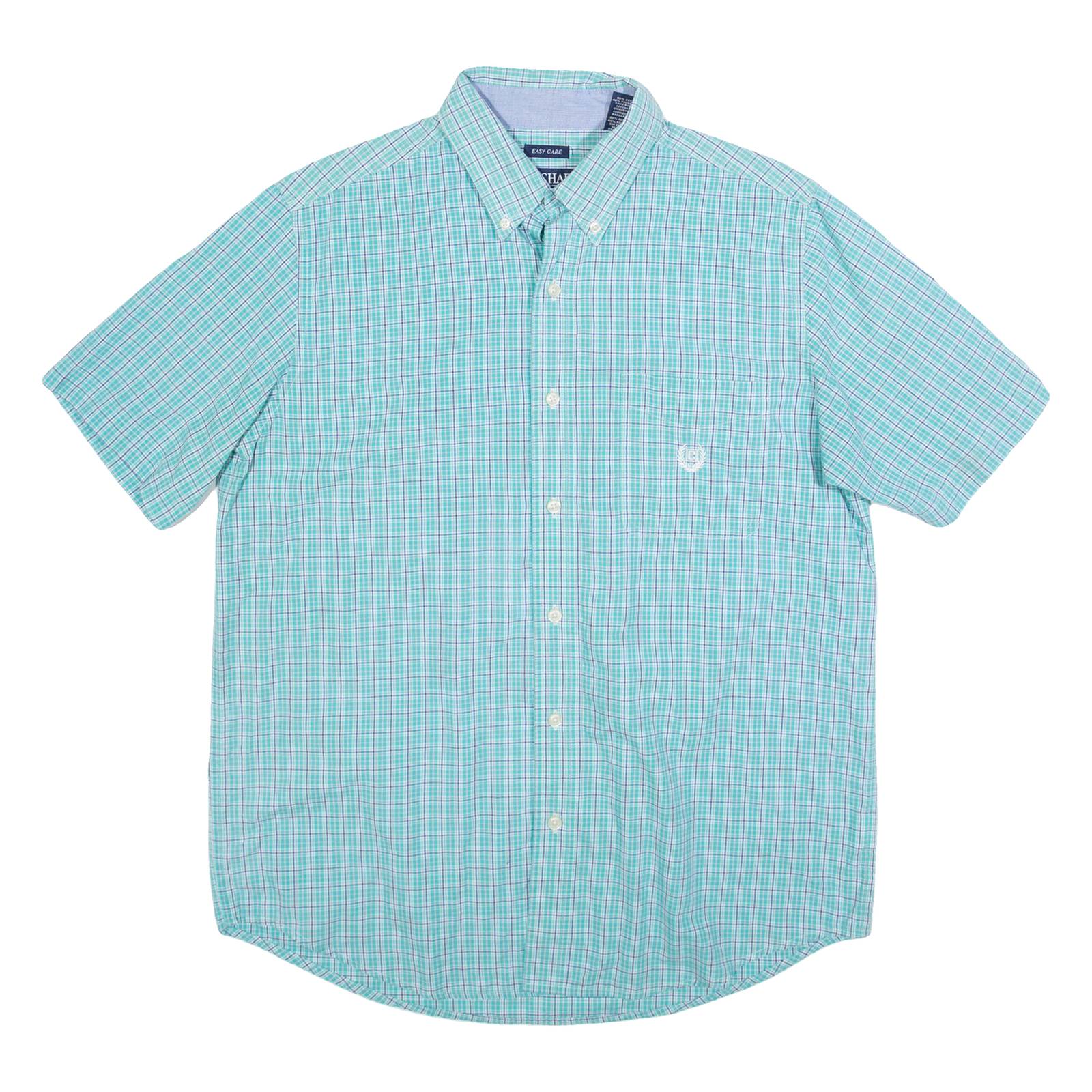 CHAPS Mens Shirt Blue Check M