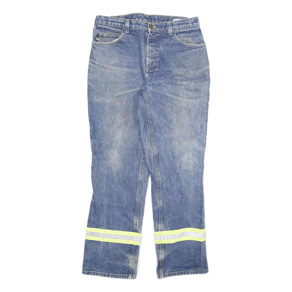 CARHARTT Mens Regular Blue Denim Light Jeans W34 L32 Reflective Tape Workwear
