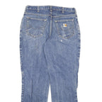 CARHARTT Mens Regular Blue Denim Light Jeans W34 L32 Reflective Tape Workwear