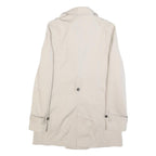 ZARA Womens Cream Button Cotton Blend Trench Jacket S Lightweight Classic