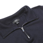 REISS Mens Black Wool Plain Pullover Zip Neck Basic Knit S Smart Casual Jumper