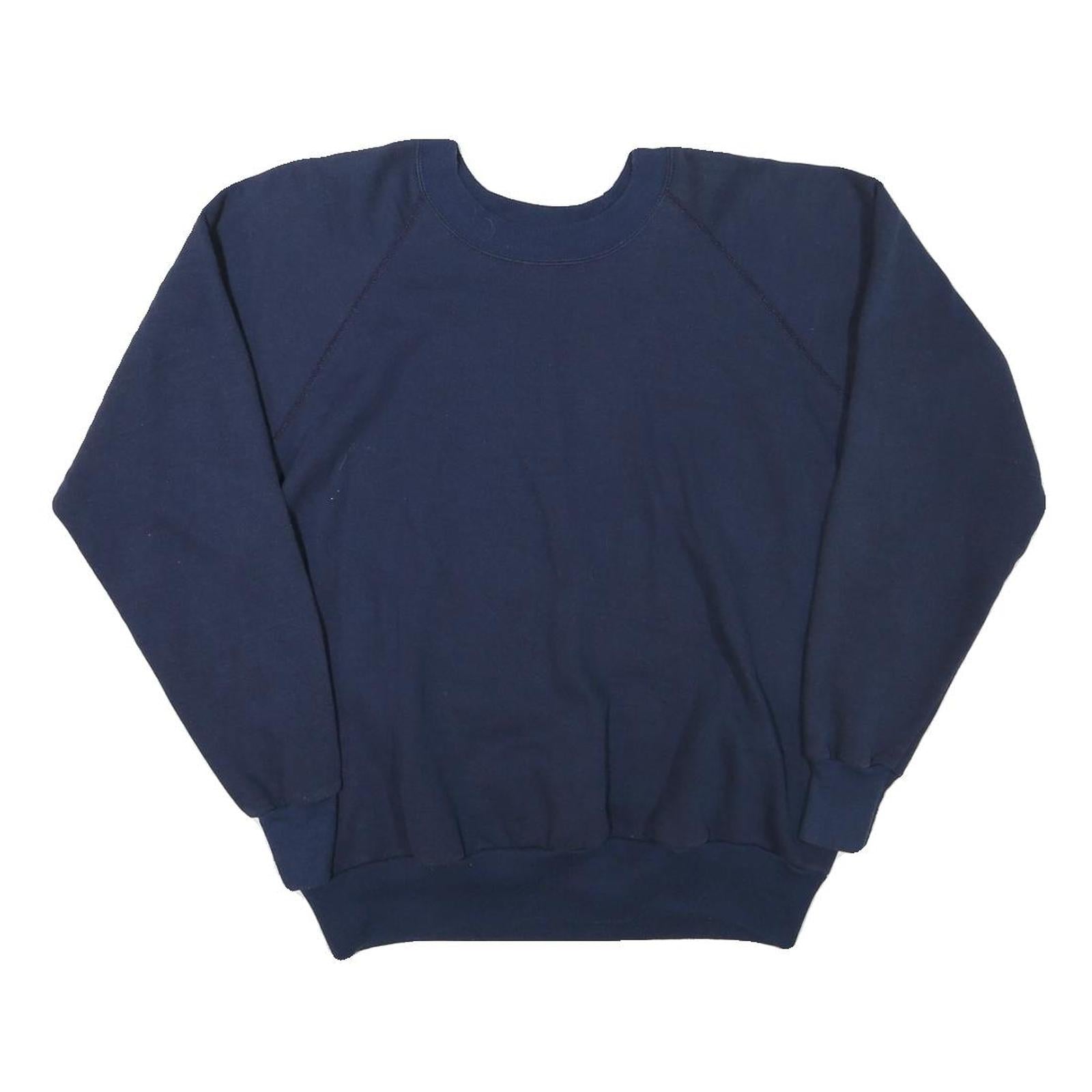 J E MORGAN Mens Navy Blue Sweatshirt Crew Neck L Casual Cotton Blend Pullover
