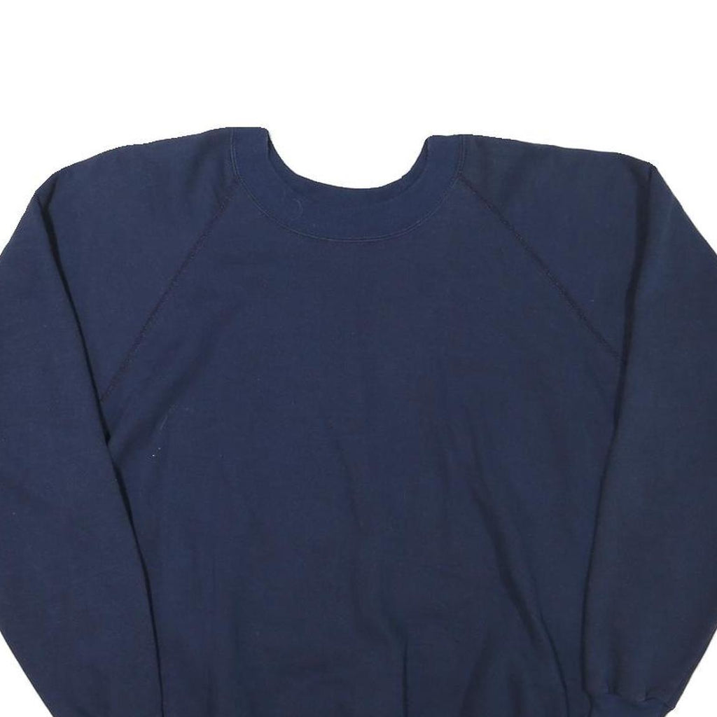 J E MORGAN Mens Navy Blue Sweatshirt Crew Neck L Casual Cotton Blend Pullover