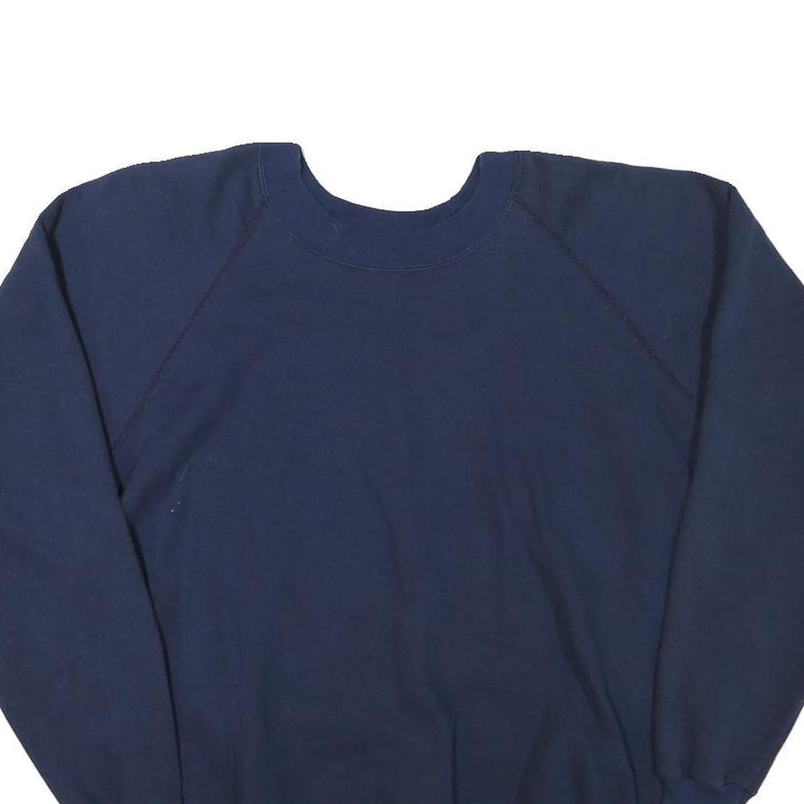 J E MORGAN Mens Navy Blue Sweatshirt Crew Neck L Casual Cotton Blend Pullover