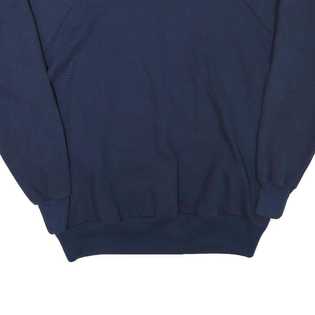 J E MORGAN Mens Navy Blue Sweatshirt Crew Neck L Casual Cotton Blend Pullover