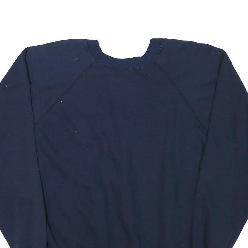 J E MORGAN Mens Navy Blue Sweatshirt Crew Neck L Casual Cotton Blend Pullover