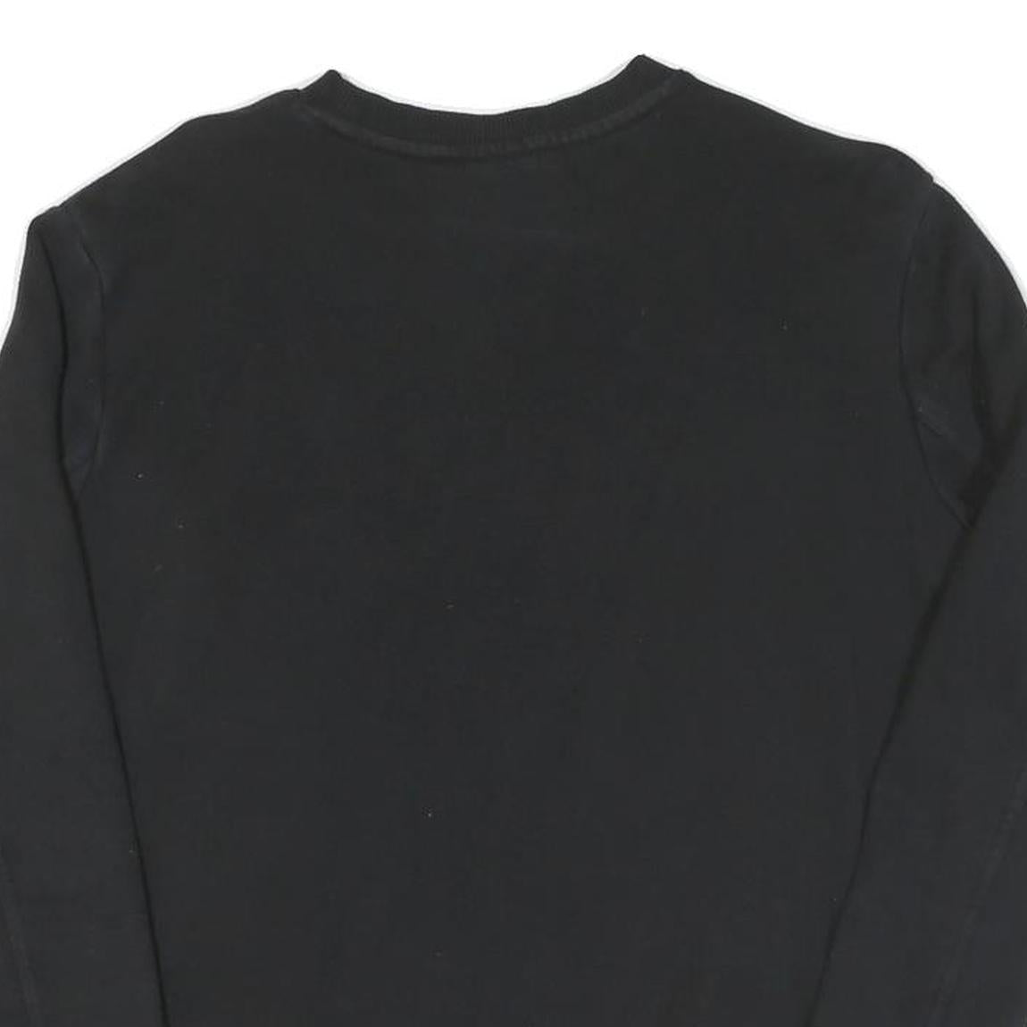 FILA Womens Black Cotton Crew Neck S Sweatshirt Colour Block Logo