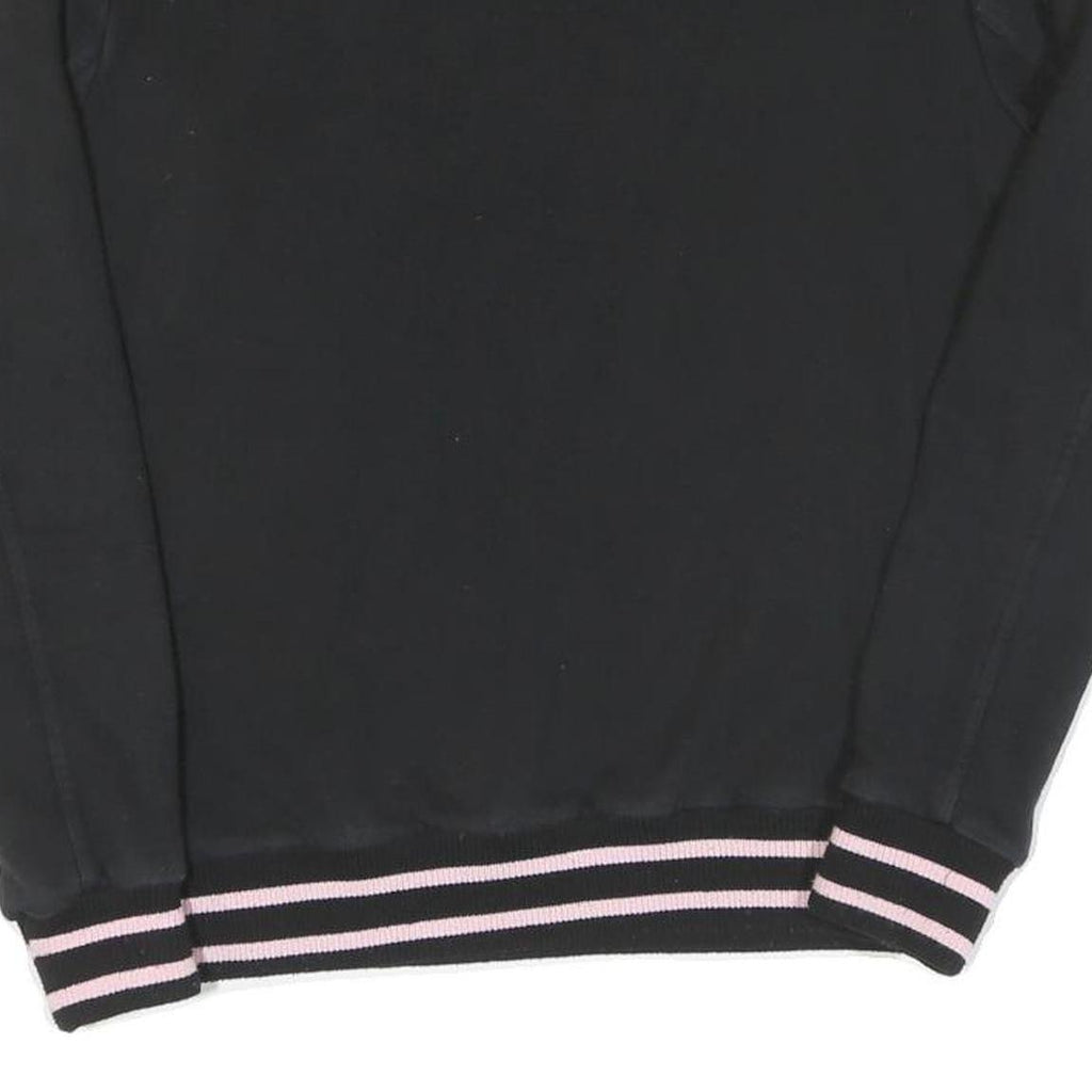 FILA Womens Black Cotton Crew Neck S Sweatshirt Colour Block Logo