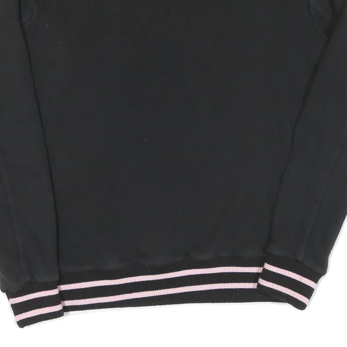 FILA Womens Black Cotton Crew Neck S Sweatshirt Colour Block Logo