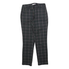 CARNABY Womens Cotton Blend Slim Black Grey Check Trousers W26 L26 Stylish