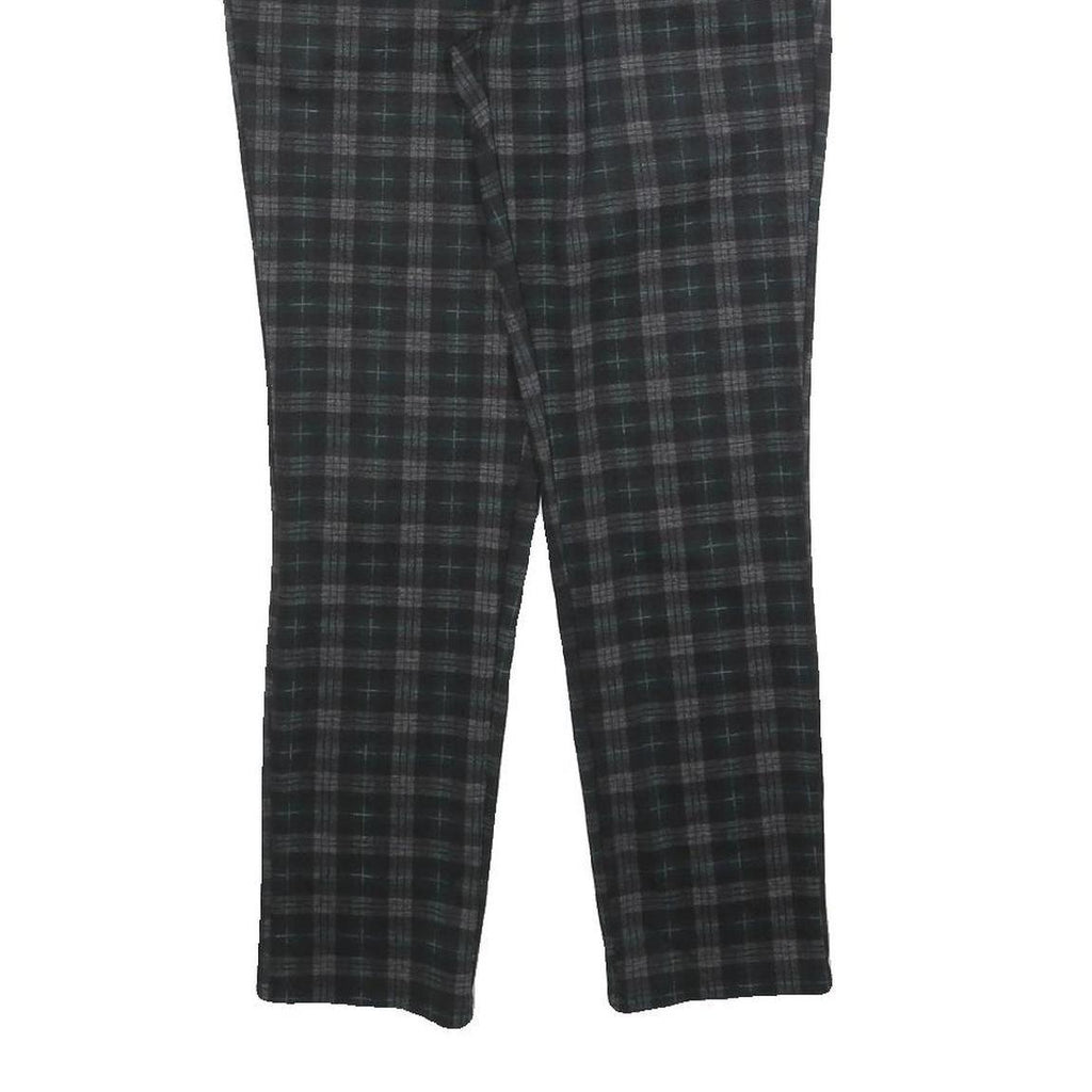 CARNABY Womens Cotton Blend Slim Black Grey Check Trousers W26 L26 Stylish
