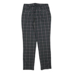 CARNABY Womens Cotton Blend Slim Black Grey Check Trousers W26 L26 Stylish