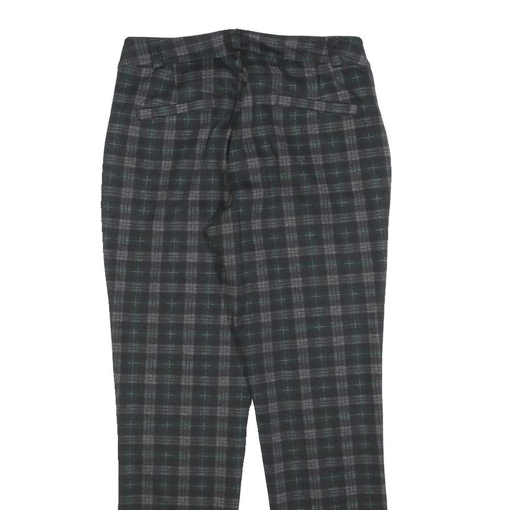 CARNABY Womens Cotton Blend Slim Black Grey Check Trousers W26 L26 Stylish