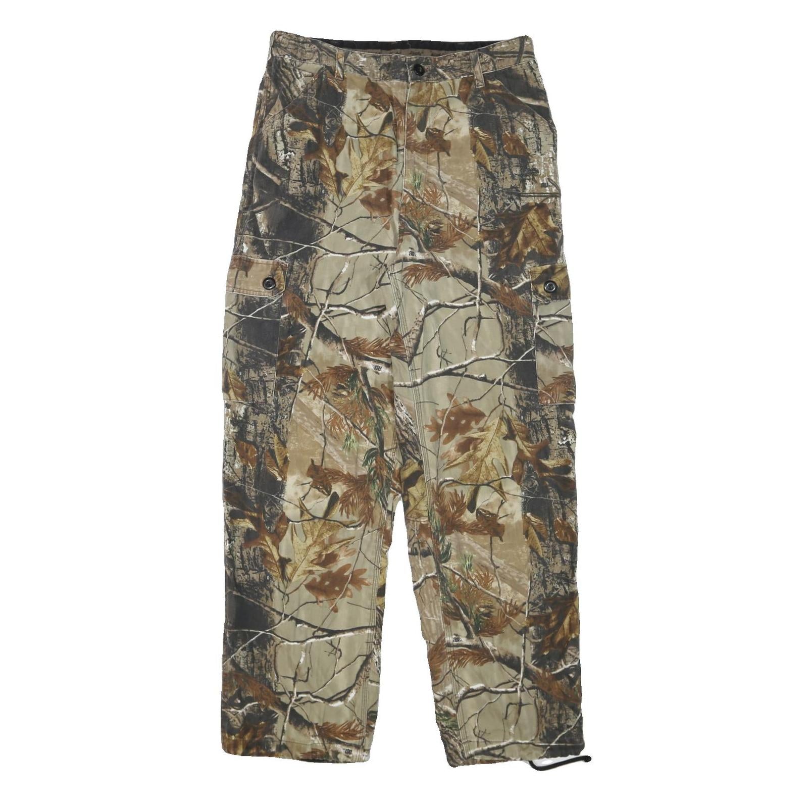 LIBERTY Mens Cotton Blend Beige Brown Camouflage Regular Fit Cargo Trousers W32