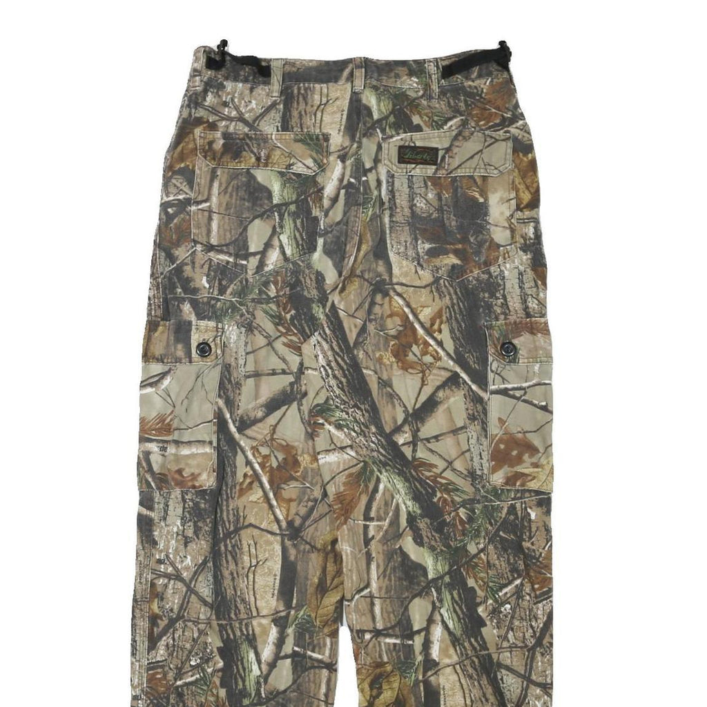 LIBERTY Mens Cotton Blend Beige Brown Camouflage Regular Fit Cargo Trousers W32