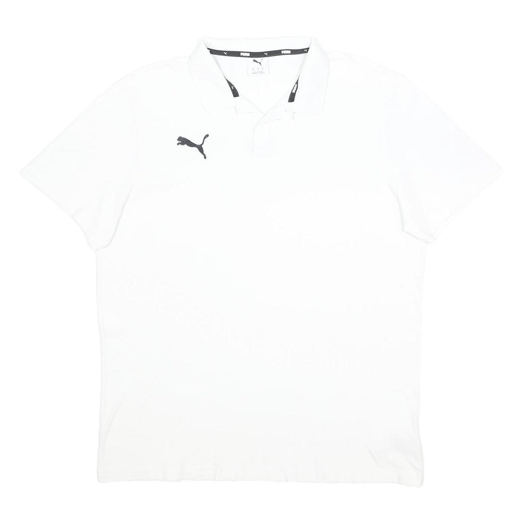 PUMA Mens White Cotton Blend Basic Polo Shirt XL Sports Casual
