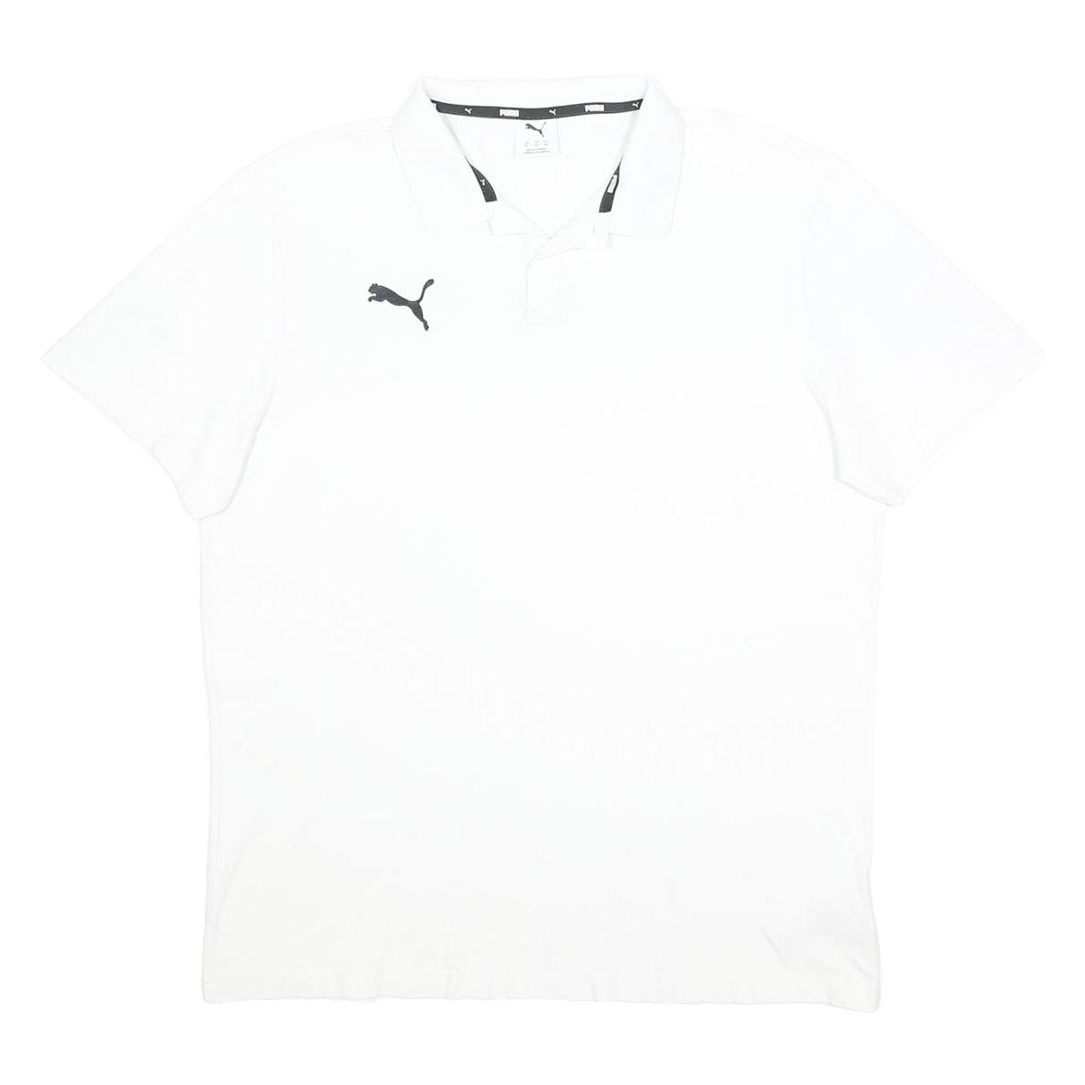 PUMA Mens White Cotton Blend Basic Polo Shirt XL Sports Casual