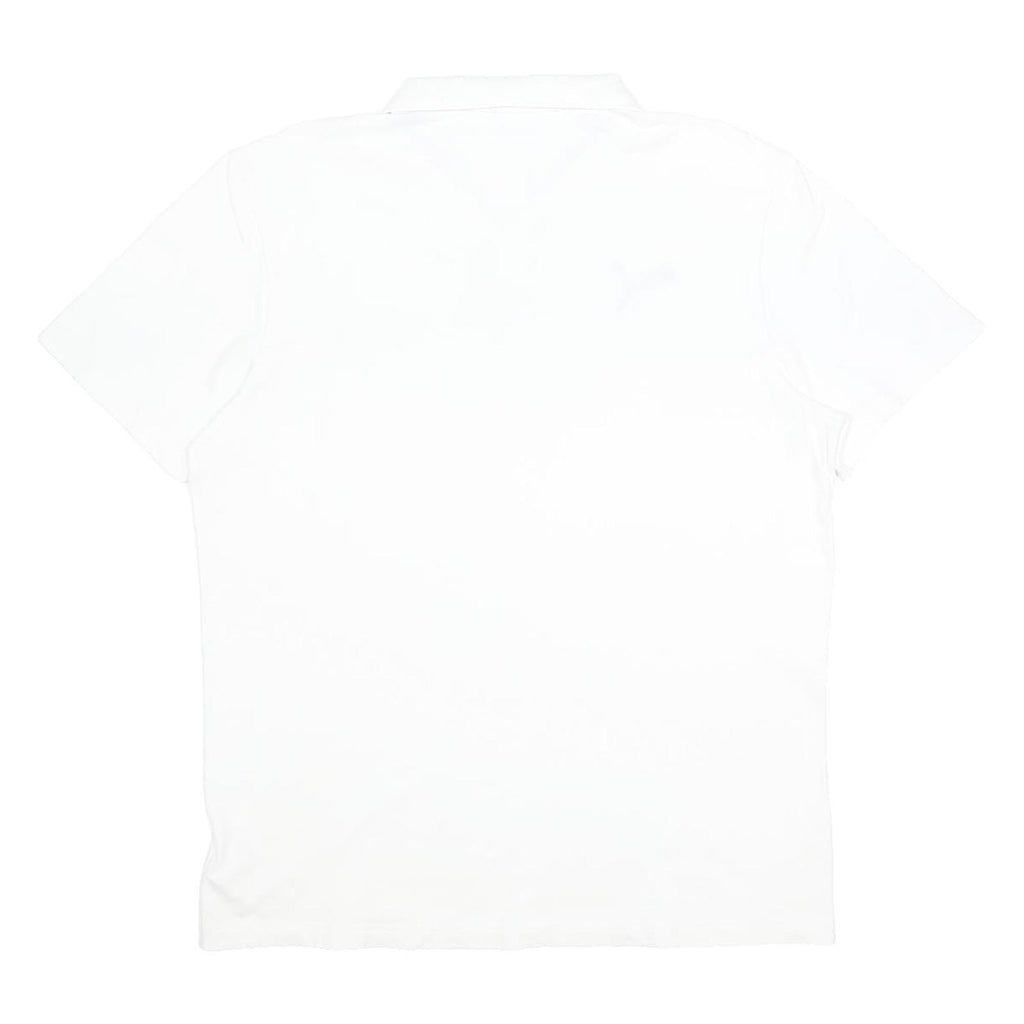 PUMA Mens White Cotton Blend Basic Polo Shirt XL Sports Casual
