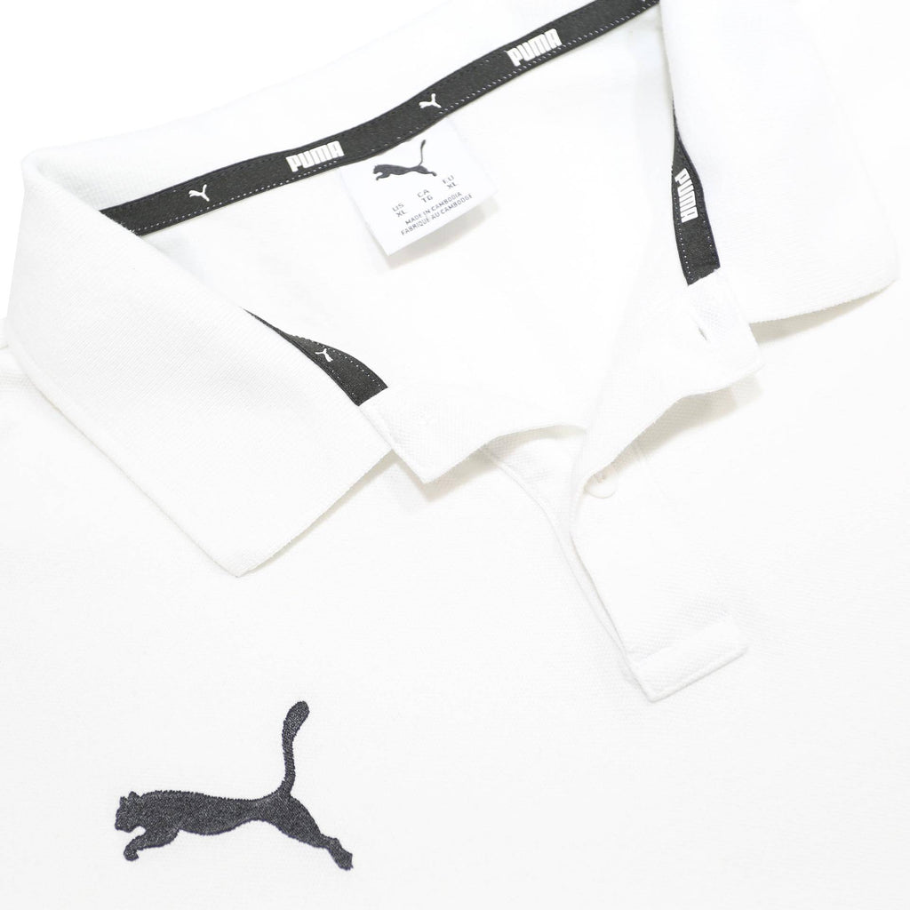 PUMA Mens White Cotton Blend Basic Polo Shirt XL Sports Casual