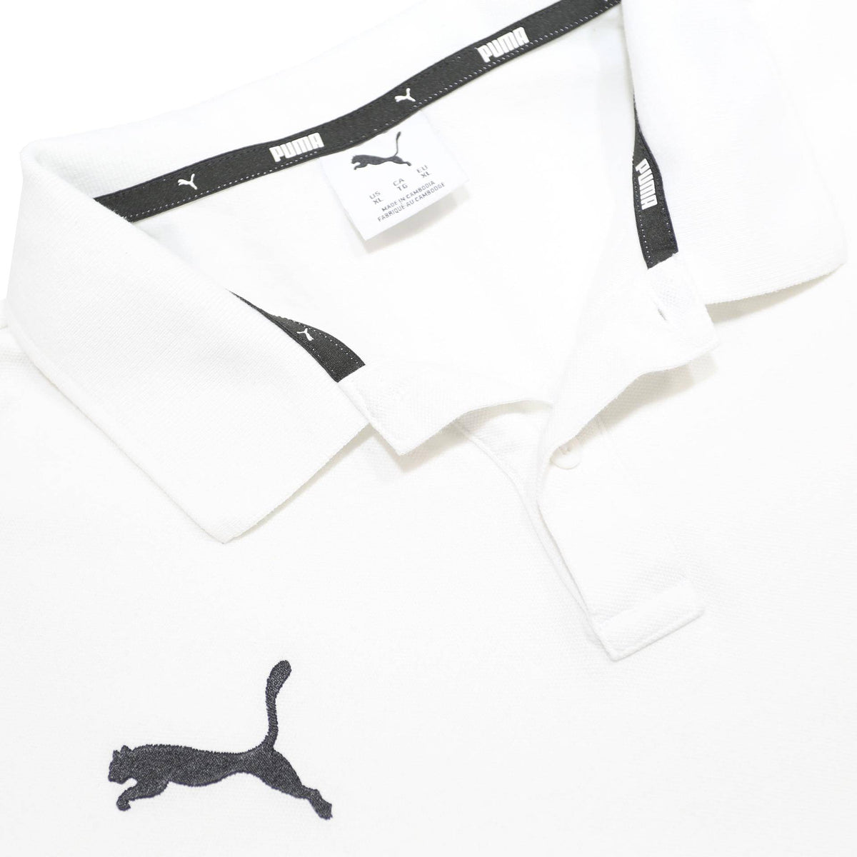 PUMA Mens White Cotton Blend Basic Polo Shirt XL Sports Casual