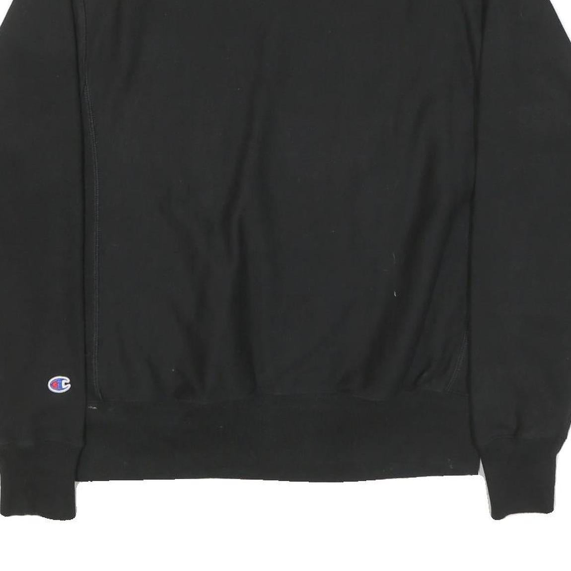 CHAMPION Mens Black Powerhouse Visual Effects Logo Crew Neck M Cotton Sweatshirt