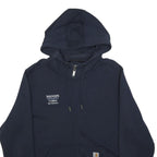 CARHARTT Mens Navy Blue Hoodie Zip Up 2XL Madden Plumbing Embroidered