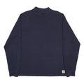 CARHARTT Mens Navy Blue Classic Long Sleeve Crew Neck T-Shirt L Cotton Workwear