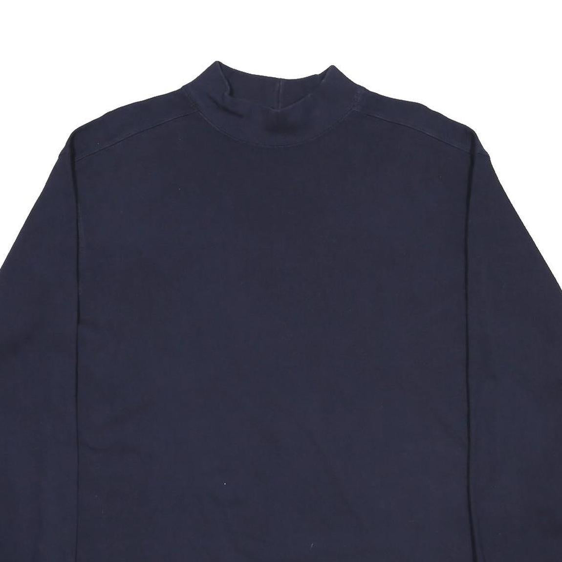 CARHARTT Mens Navy Blue Classic Long Sleeve Crew Neck T-Shirt L Cotton Workwear