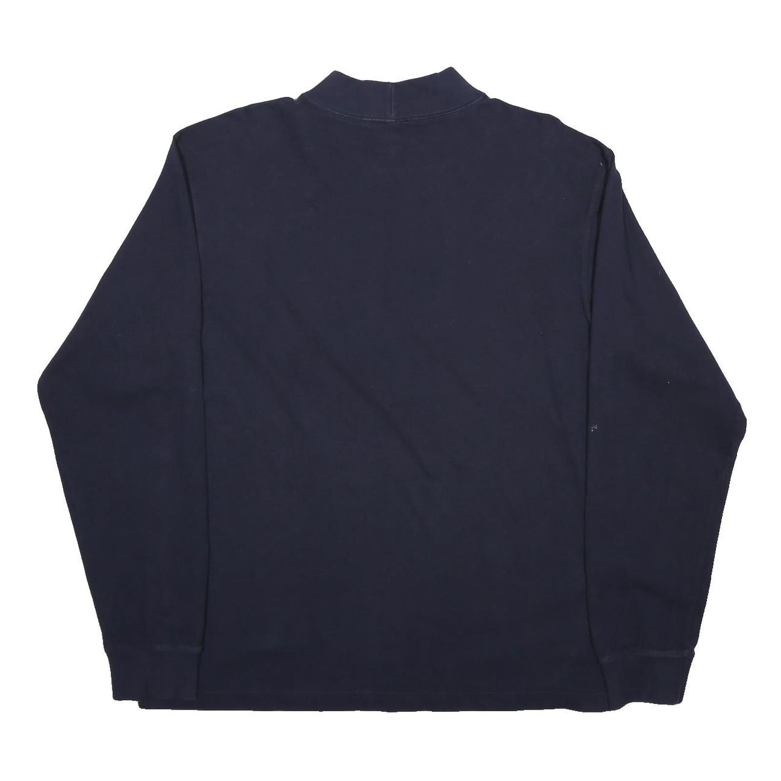 CARHARTT Mens Navy Blue Classic Long Sleeve Crew Neck T-Shirt L Cotton Workwear