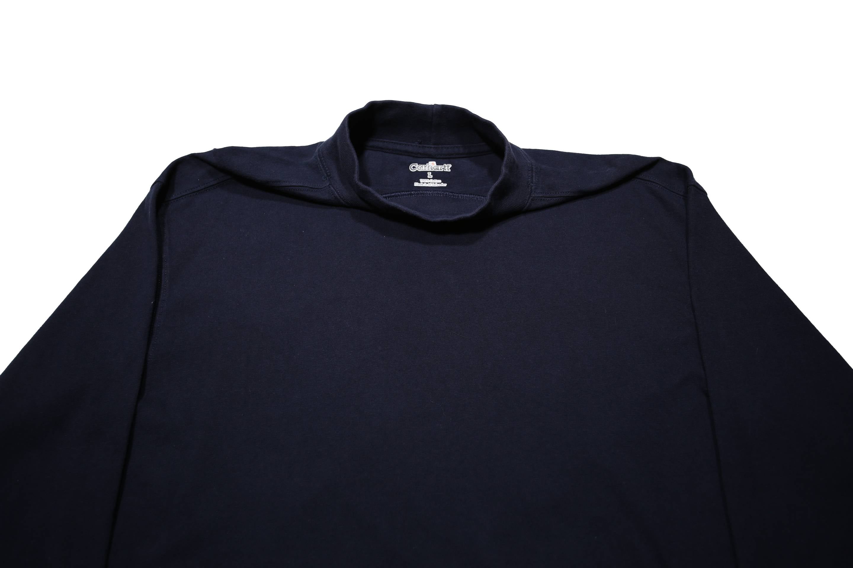CARHARTT Mens Navy Blue Classic Long Sleeve Crew Neck T-Shirt L Cotton Workwear