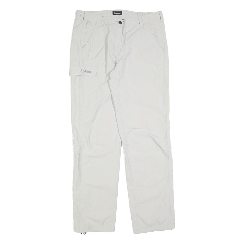 SCHOFFEL Womens White Regular Straight Trousers W32 L32 Outdoor Zip Pocket