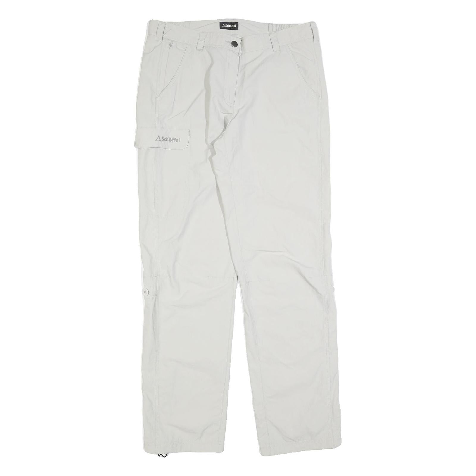 SCHOFFEL Womens White Regular Straight Trousers W32 L32 Outdoor Zip Pocket