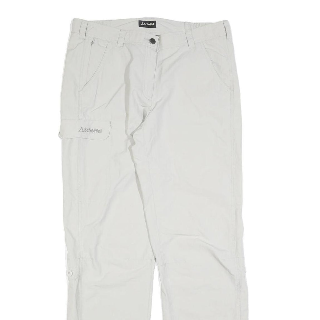 SCHOFFEL Womens White Regular Straight Trousers W32 L32 Outdoor Zip Pocket