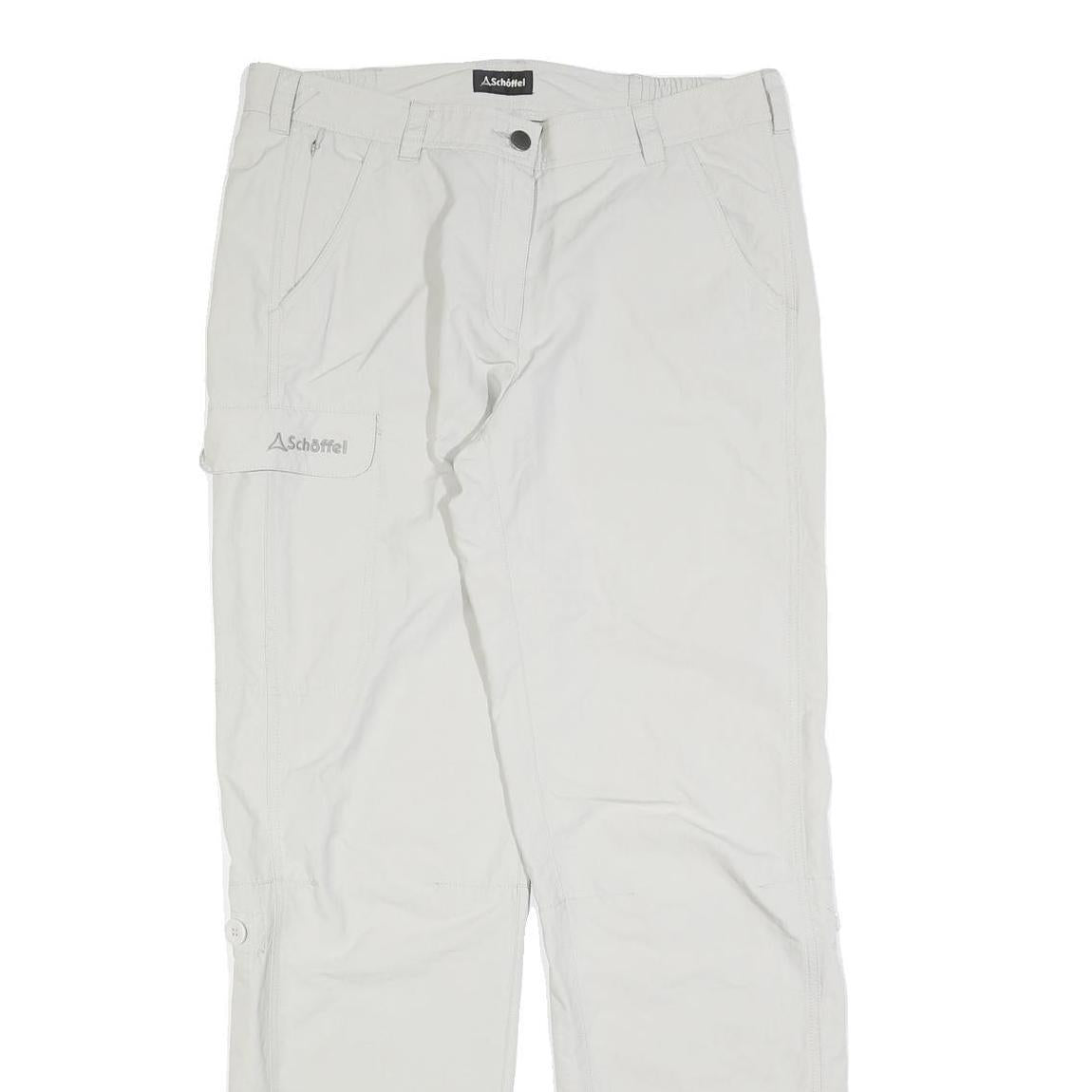 SCHOFFEL Womens White Regular Straight Trousers W32 L32 Outdoor Zip Pocket