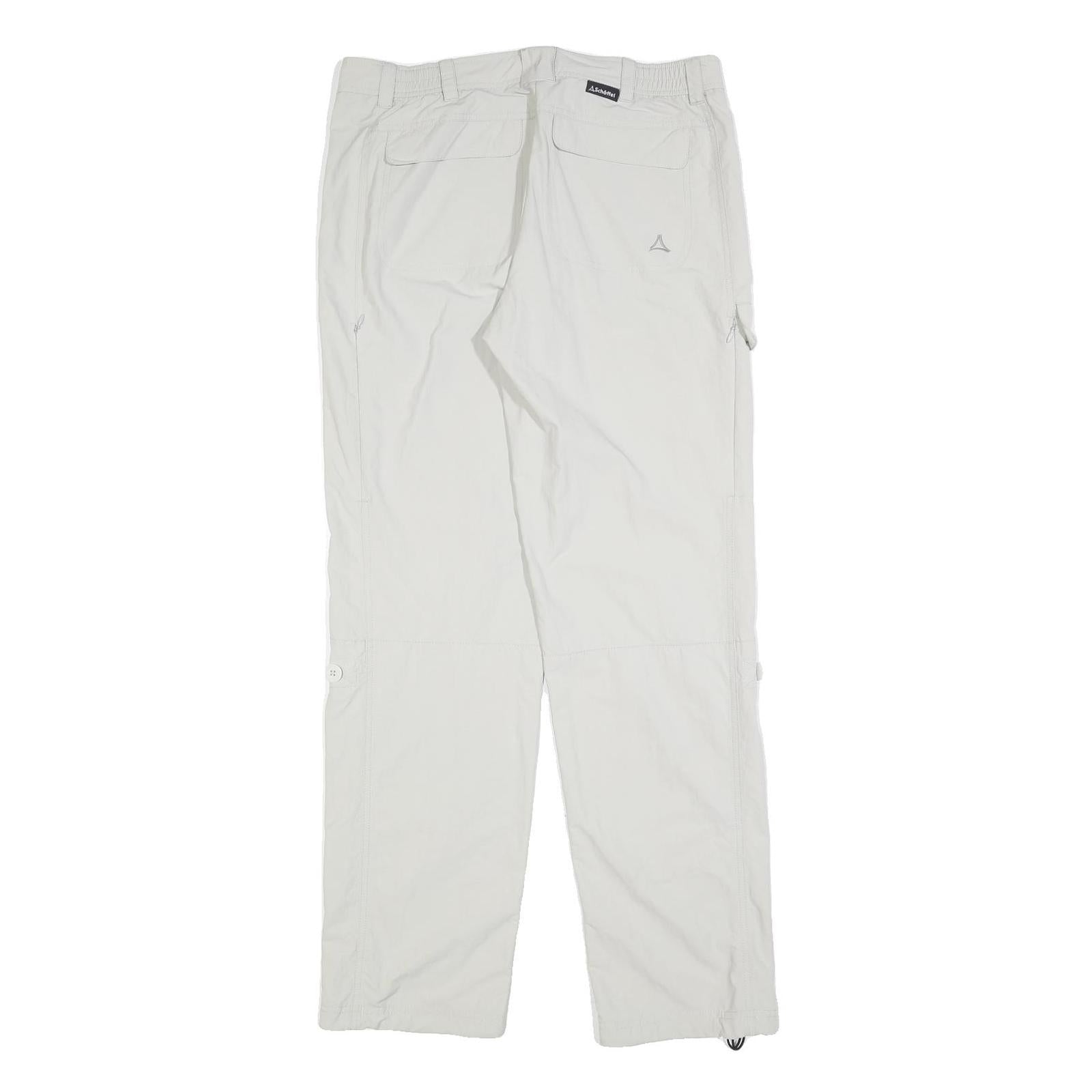 SCHOFFEL Womens White Regular Straight Trousers W32 L32 Outdoor Zip Pocket