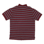 TOMMY HILFIGER Mens Maroon & Blue Striped Short Sleeve Polo Shirt 2XL Cotton