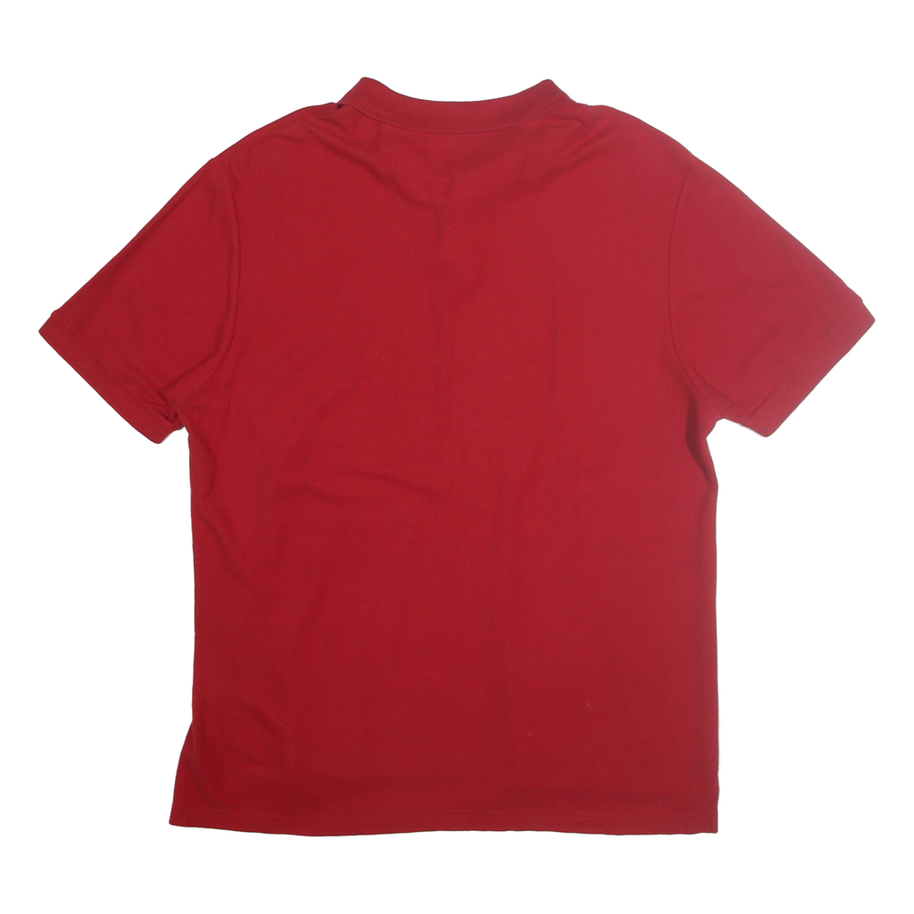 CHAPS Mens Red Short Sleeve Polo Shirt XL Plain Cotton Casual