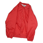 CARDINAL Mens Red Nylon Button Jacket M Plain Lightweight Casual Outerwear