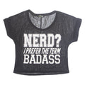 VERT DE RAGE Sheer Netted Cropped Womens T-Shirt Black M
