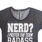 VERT DE RAGE Sheer Netted Cropped Womens T-Shirt Black M
