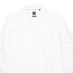 HUGO BOSS Mens White Formal Shirt 2XL Classic Cotton Button Long Sleeve