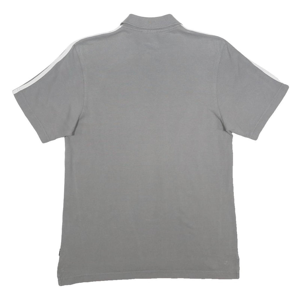 ADIDAS Mens Grey & White Cotton Short Sleeve Polo Shirt S Sports Casual
