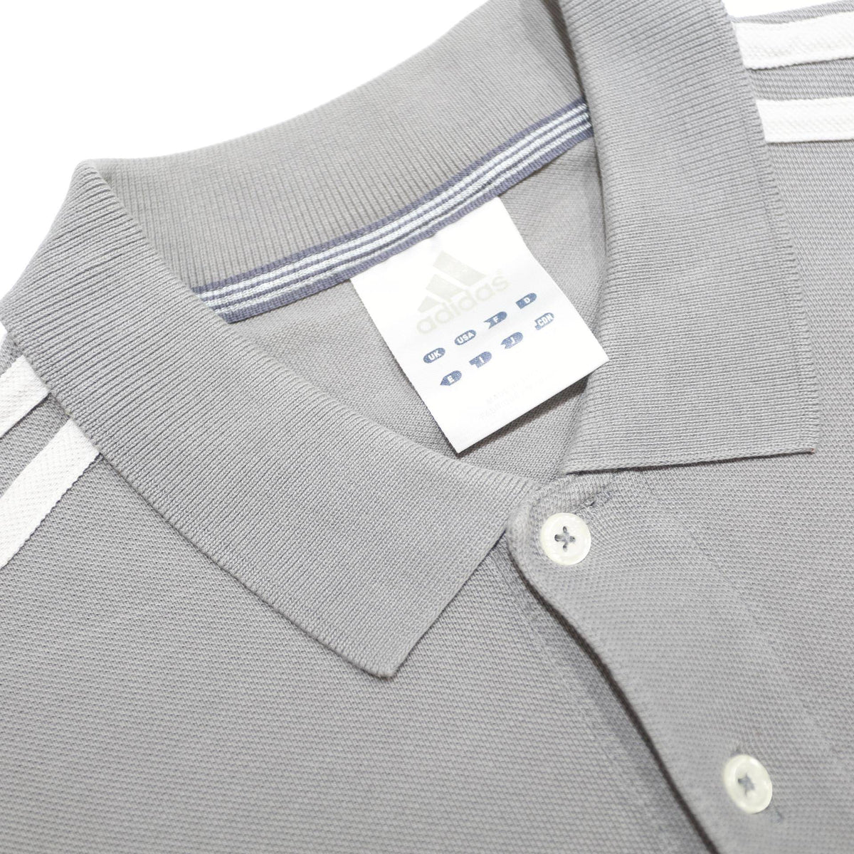 ADIDAS Mens Grey & White Cotton Short Sleeve Polo Shirt S Sports Casual