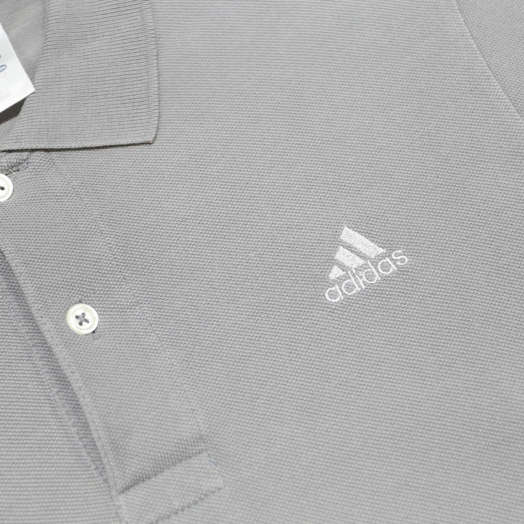 ADIDAS Mens Grey & White Cotton Short Sleeve Polo Shirt S Sports Casual