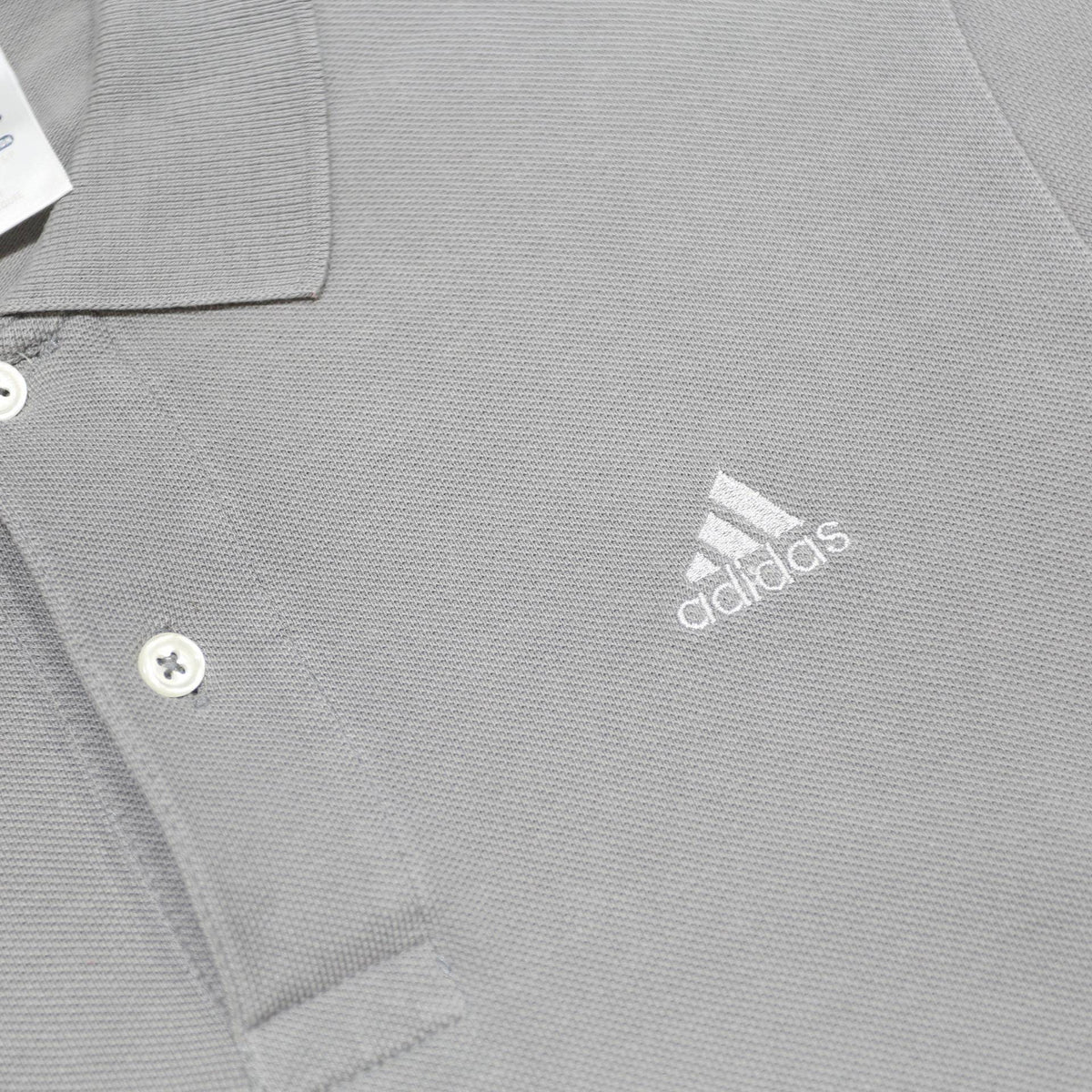 ADIDAS Mens Grey & White Cotton Short Sleeve Polo Shirt S Sports Casual